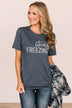 "Literally Freezing" Graphic Tee- Heather Navy