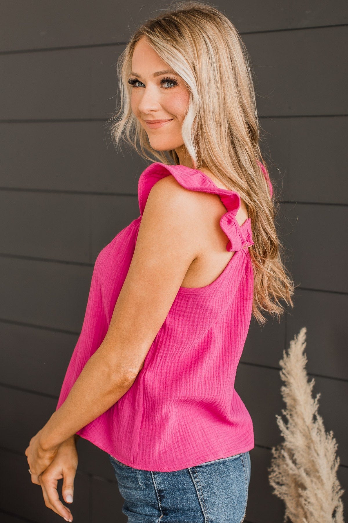 Keep It Interesting Tank Top- Hot Pink – The Pulse Boutique