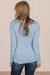 Give Your Best Long Sleeve Henley Top- Light Blue