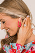 Noteworthy Style C-Hoop Earrings- Hot Pink