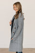 Can't Stop Staring Knit Trench Coat- Heather Grey
