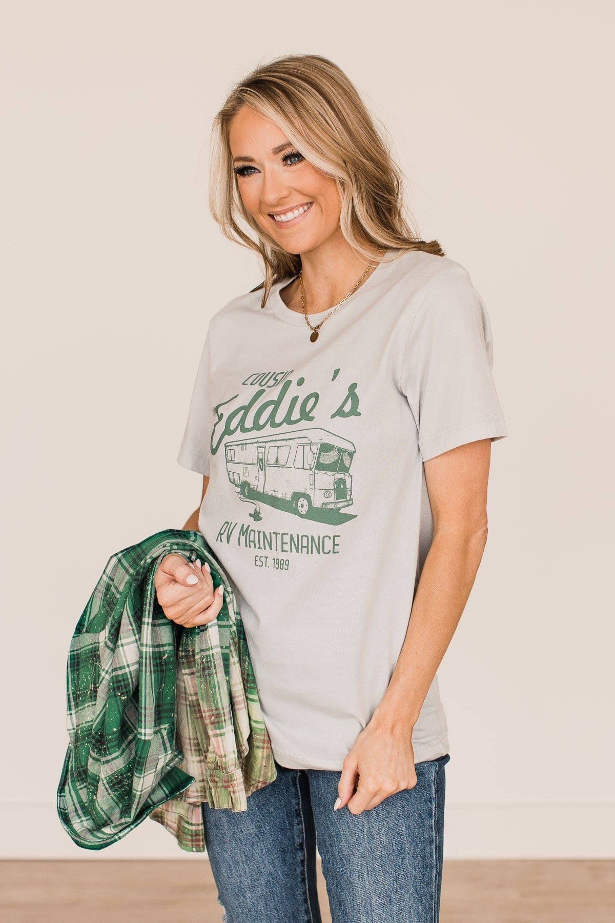 "Cousin Eddie's RV Maintenance" Graphic Tee- Light Grey