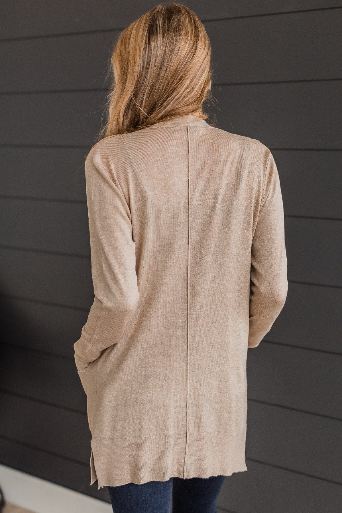 Can't Resist This Knit Pocket Cardigan- Beige