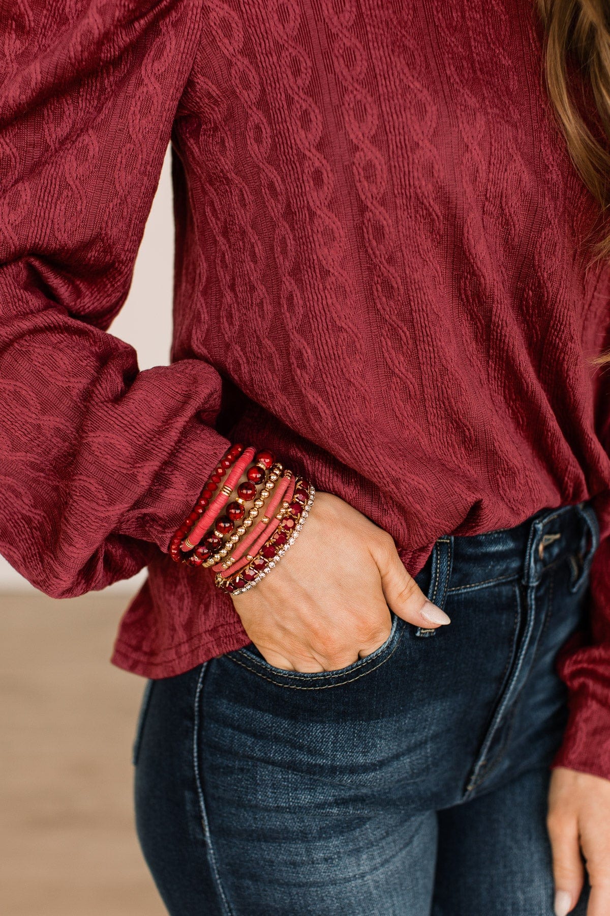 Heat Of The Moment Bracelet Set- Ruby Red
