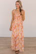 Staying True Floral Maxi Dress- Salmon Pink & Yellow