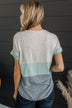 Up To Standards Color Block Top- Light Grey & Denim Blue