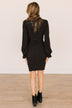Made To Party Ribbed Knit Dress- Black
