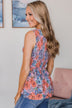 All For This Floral Tank Top- Pink & Blue