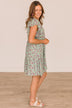 Crack A Smile Floral Dress- Sage & Pink