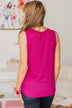 More Than They See Ribbed Knit Tank Top- Fuchsia