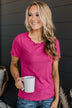 Everything And More Ribbed Knit Top- Fuchsia