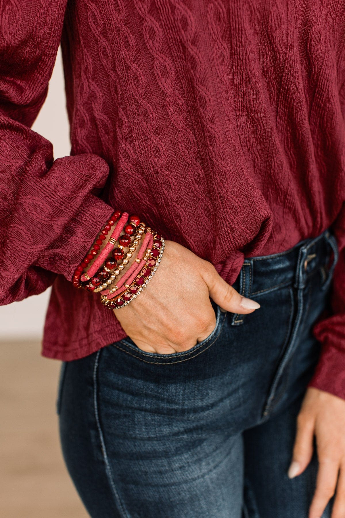 Heat Of The Moment Bracelet Set- Ruby Red