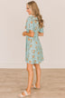 Picking Daisies Floral Dress- Aqua Blue