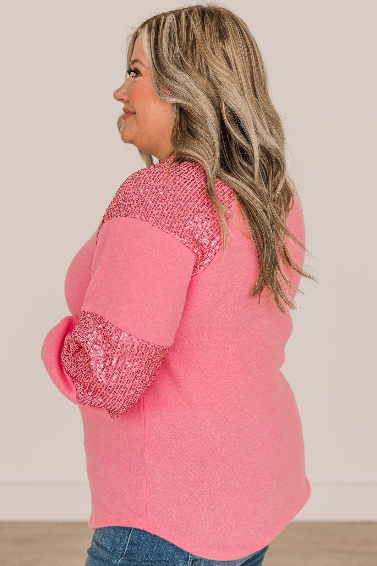 Special Moments Sequin Top- Pink