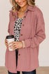 Simply Radiant Cable Knit Button Top- Mauve Pink