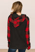 Fireside Feelings Hooded Top- Black & Red
