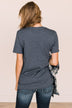"Literally Freezing" Graphic Tee- Heather Navy