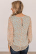 Make It Memorable Floral Blouse- Dusty Blue & Light Yellow