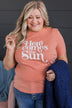 "Here Comes The Sun" Graphic Tee- Peach