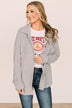 One Step Ahead Knit Button Top- Light Grey
