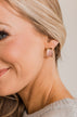 Can't Stop Now Daisy C-Hoop Earrings- Gold & Pink