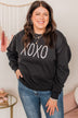Hugs & Kisses "XOXO" Graphic Pullover- Black