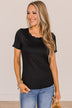 Everything And More Ribbed Knit Top- Black