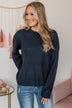 Captivating In Color Knit Sweater- Navy