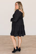 Over The Moon Smocked Dress- Black