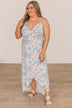 Let The Sunshine In Floral Maxi Dress- Ivory, Blue, & Pink