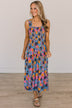Highlight Of Today Floral Midi Dress- Blue, Pink, & Orange