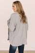 One Step Ahead Knit Button Top- Light Grey
