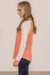 Laced With Love Crochet Knit Top- Coral & Ivory
