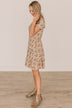 No Rainy Days Floral Tiered Dress- Ivory & Pink