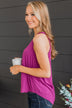 Searching For Joy V-Neck Tank Top- Dark Orchid