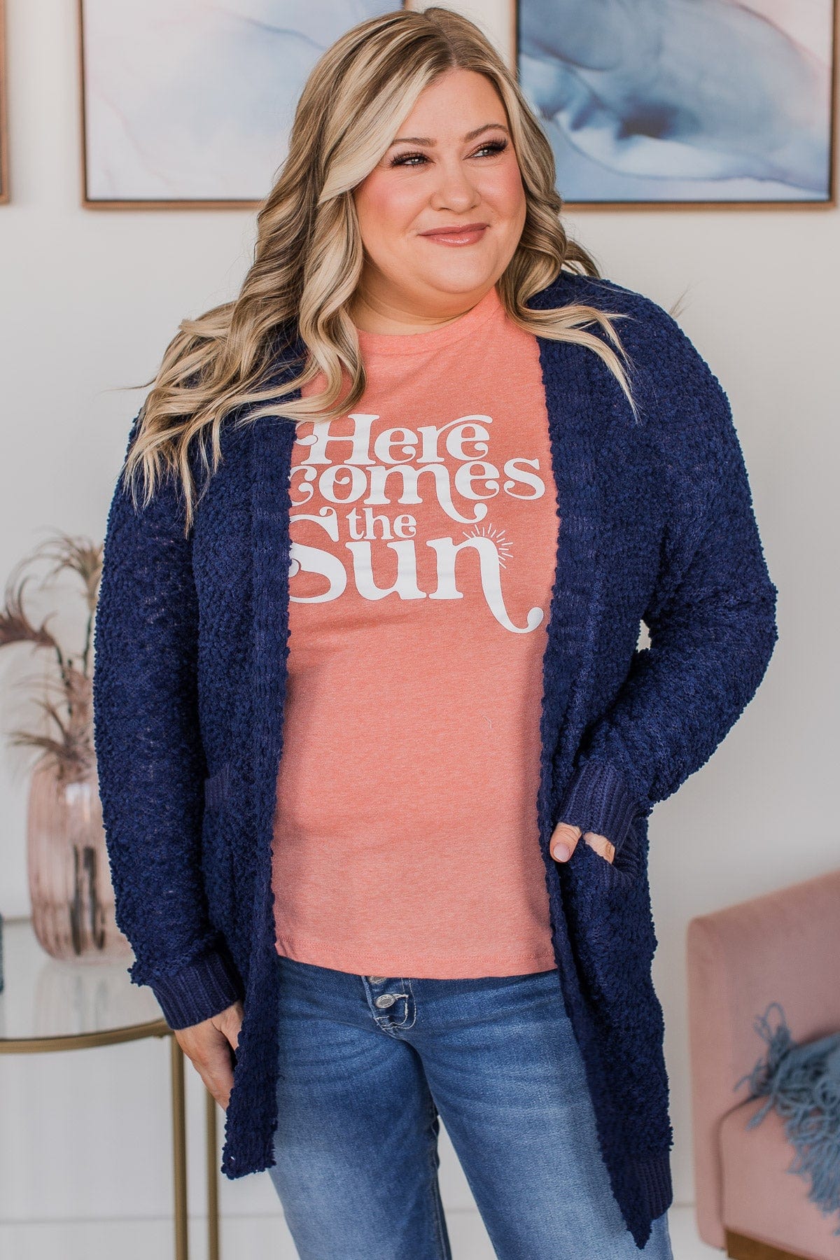 Navy popcorn hotsell cardigan