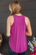 Searching For Joy V-Neck Tank Top- Dark Orchid
