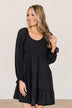 Over The Moon Smocked Dress- Black