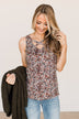 All About You Floral Tank Top- Olive & Dusty Pink