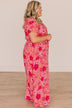 Keep You Around Floral Maxi Dress- Pink