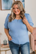 Get In Line Puff Sleeve Top- Periwinkle