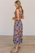 Highlight Of Today Floral Midi Dress- Blue, Pink, & Orange