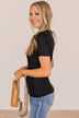 Everything And More Ribbed Knit Top- Black