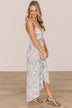 Let The Sunshine In Floral Maxi Dress- Ivory, Blue, & Pink