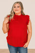 All For Love Ruffle Blouse- Red