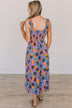 Highlight Of Today Floral Midi Dress- Blue, Pink, & Orange