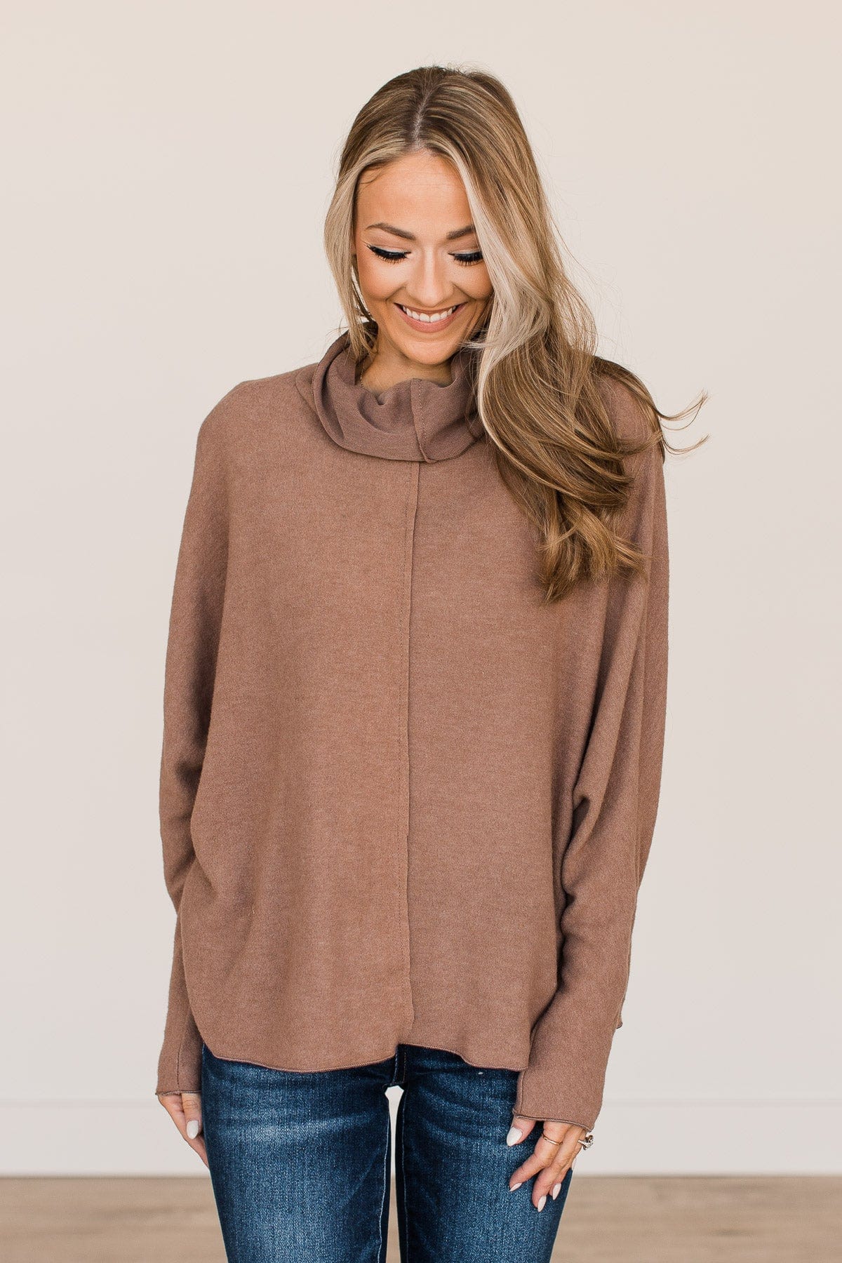 High Hopes Turtle Neck Top- Mocha