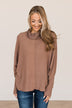 High Hopes Turtle Neck Top- Mocha