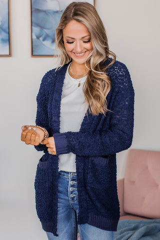 Royal blue hotsell popcorn cardigan