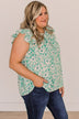 Feel Your Love Floral Blouse- Green & Ivory